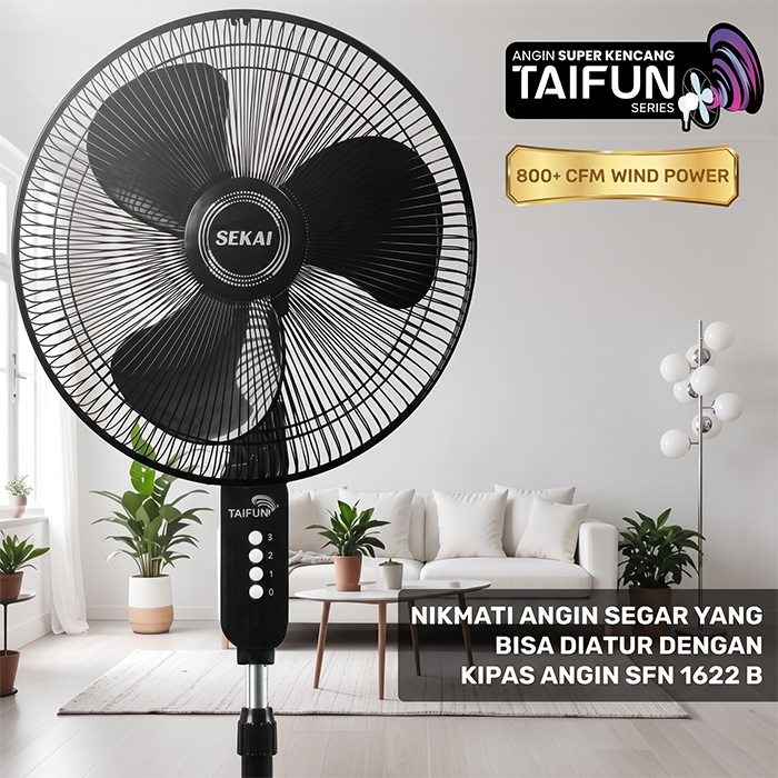 Sekai Kipas Angin Berdiri Taifun Series 16 Inch Biru - SFN1622B